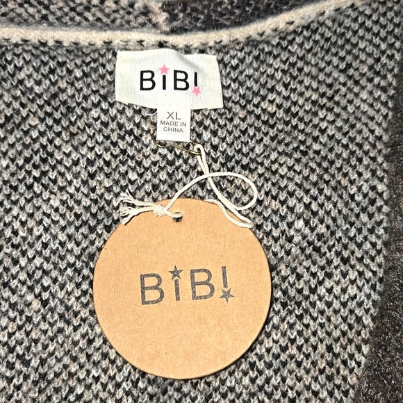 New! BiBi Open Front Long Sleeve Contrast Cardigan - Picture 4 of 4